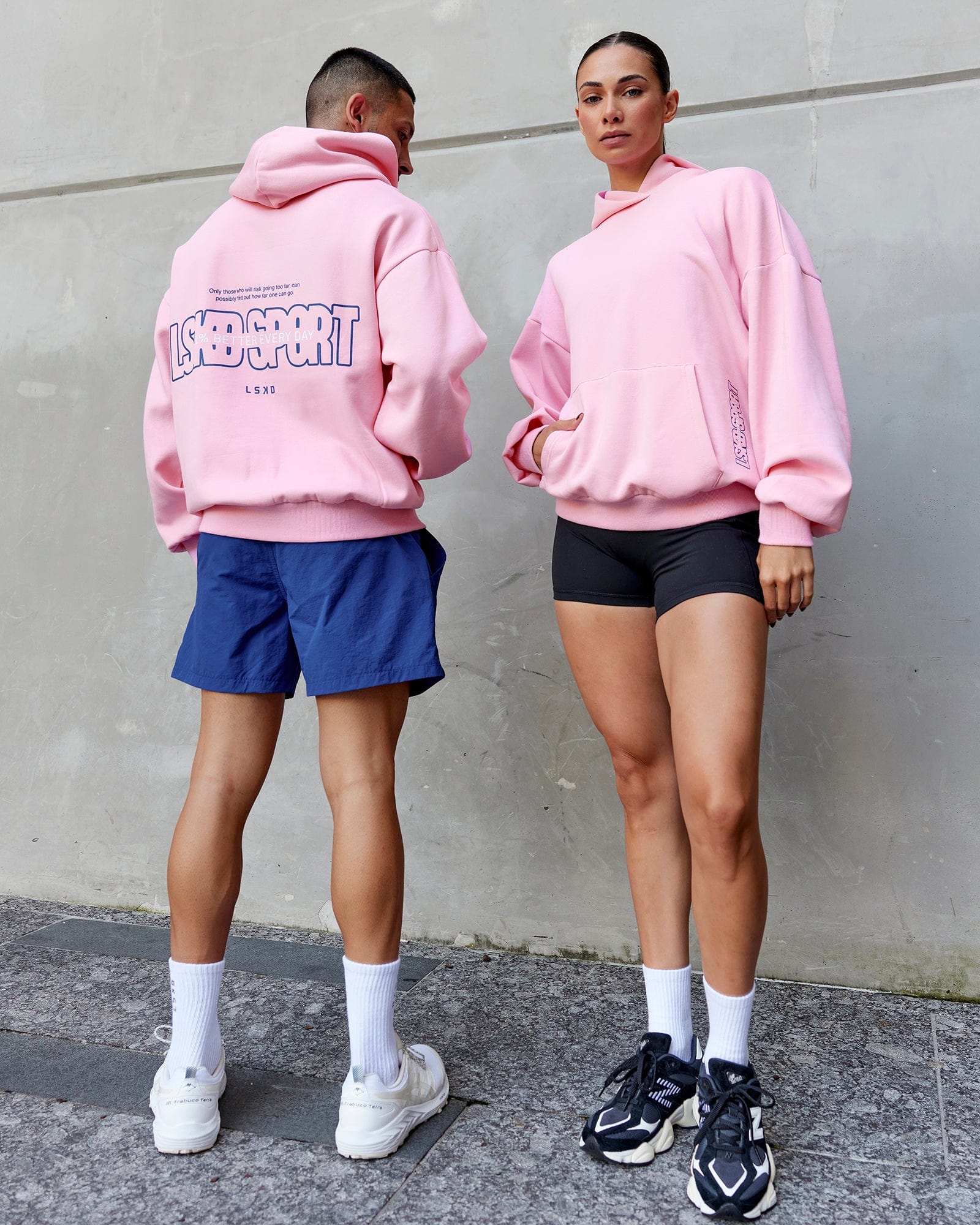 Pink Oversized Happy Offline Sweatshirt - Quillattire