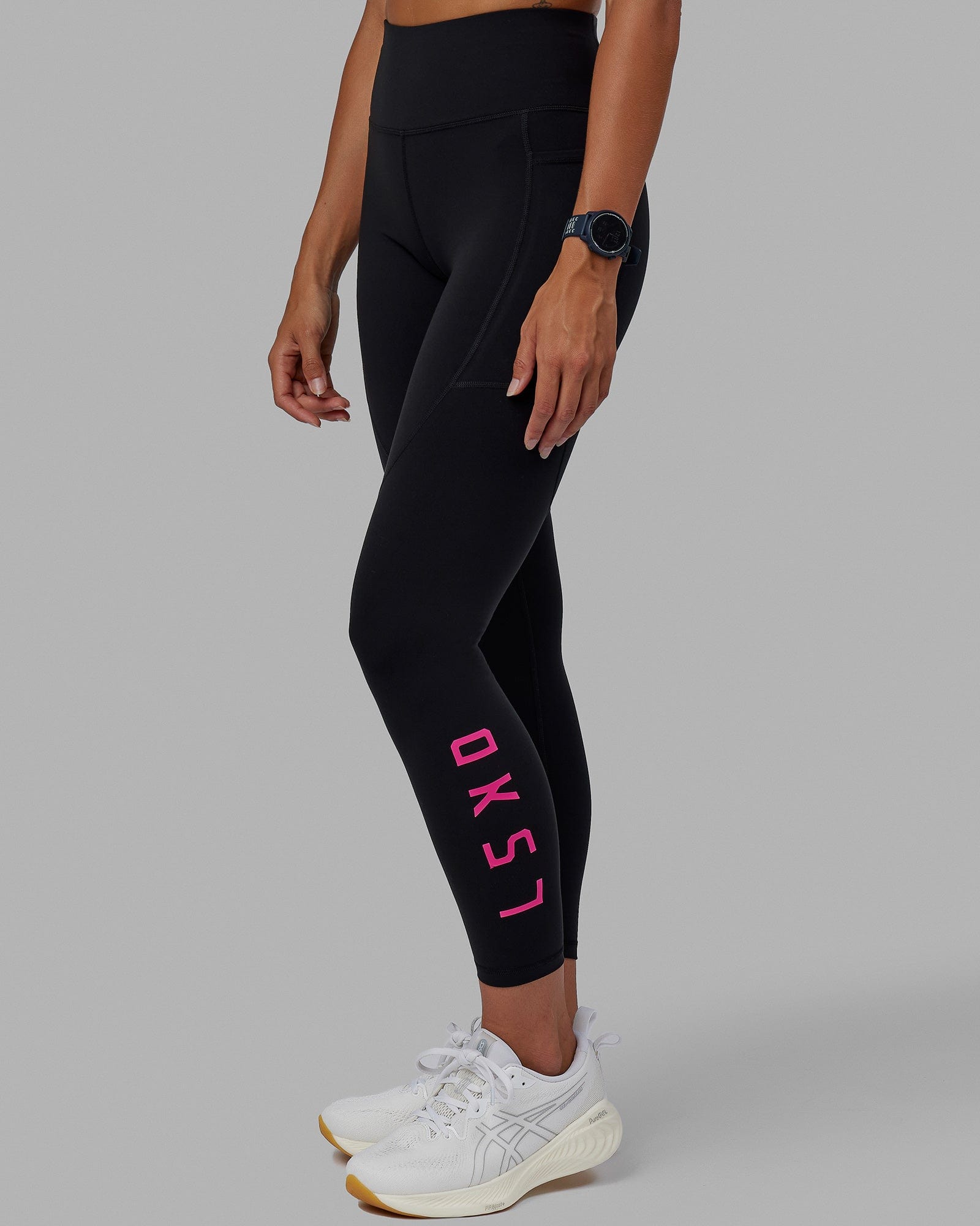 Rep Full Length Tights - Black-Ultra Pink