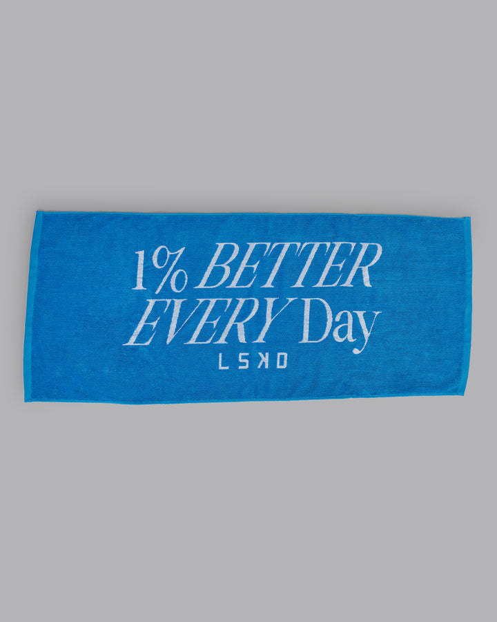 1% Better Every Day Cotton Towel 50x115cm - Azure Blue-White
