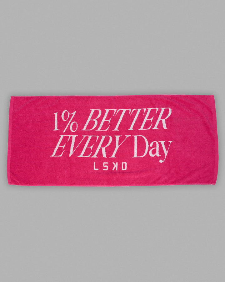 1% Better Every Day Cotton Towel 50x115cm - Magenta-White
