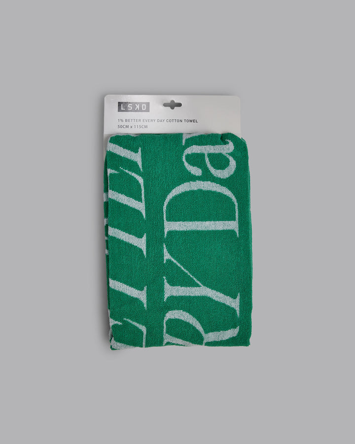 1% Better Every Day Cotton Towel 50x115cm - Mystic Green-White
