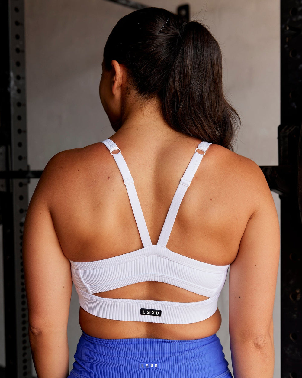 Momentum Ribbed Sports Bra - White