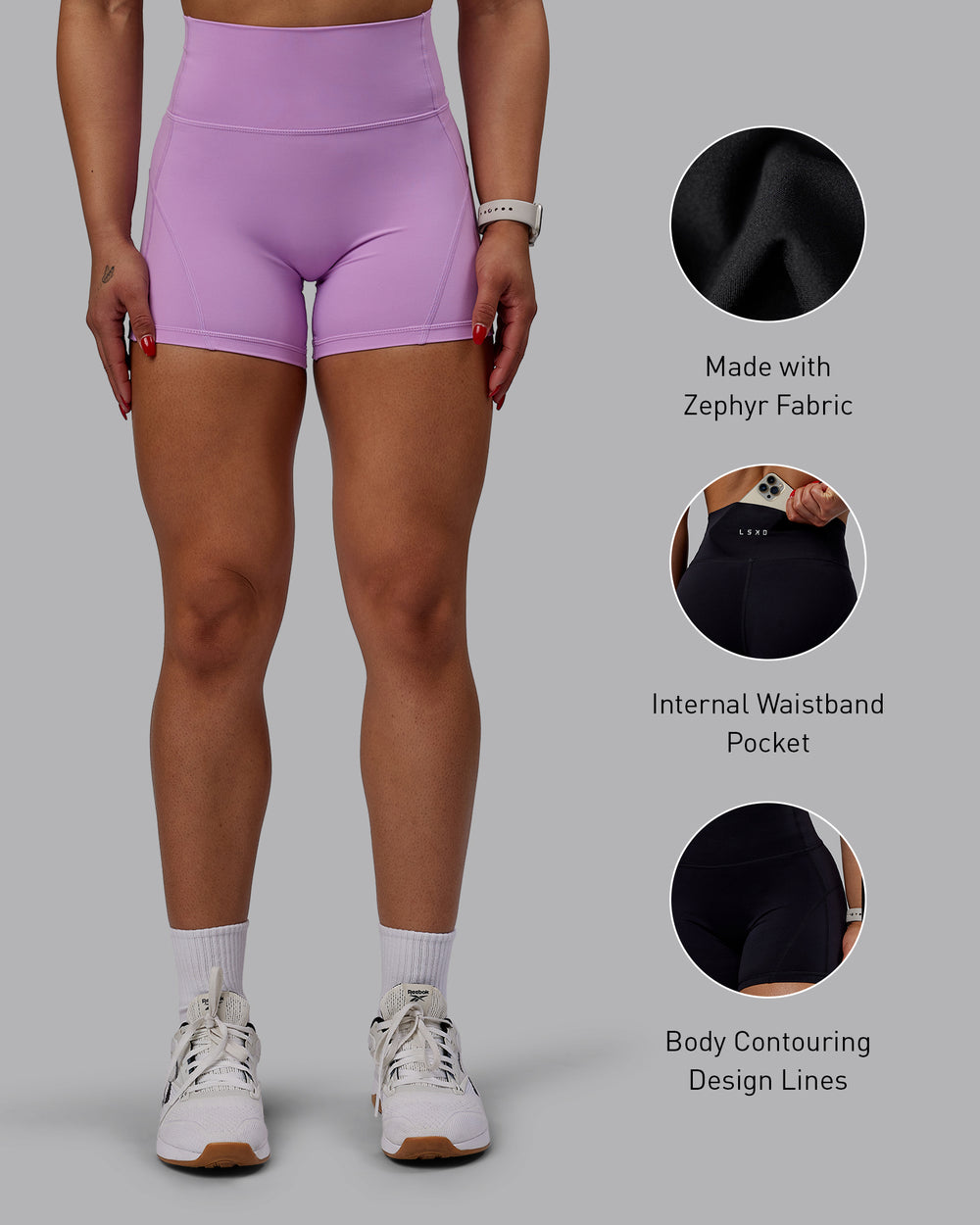 Woman wearing Bend X-Short Tights - Light Violet