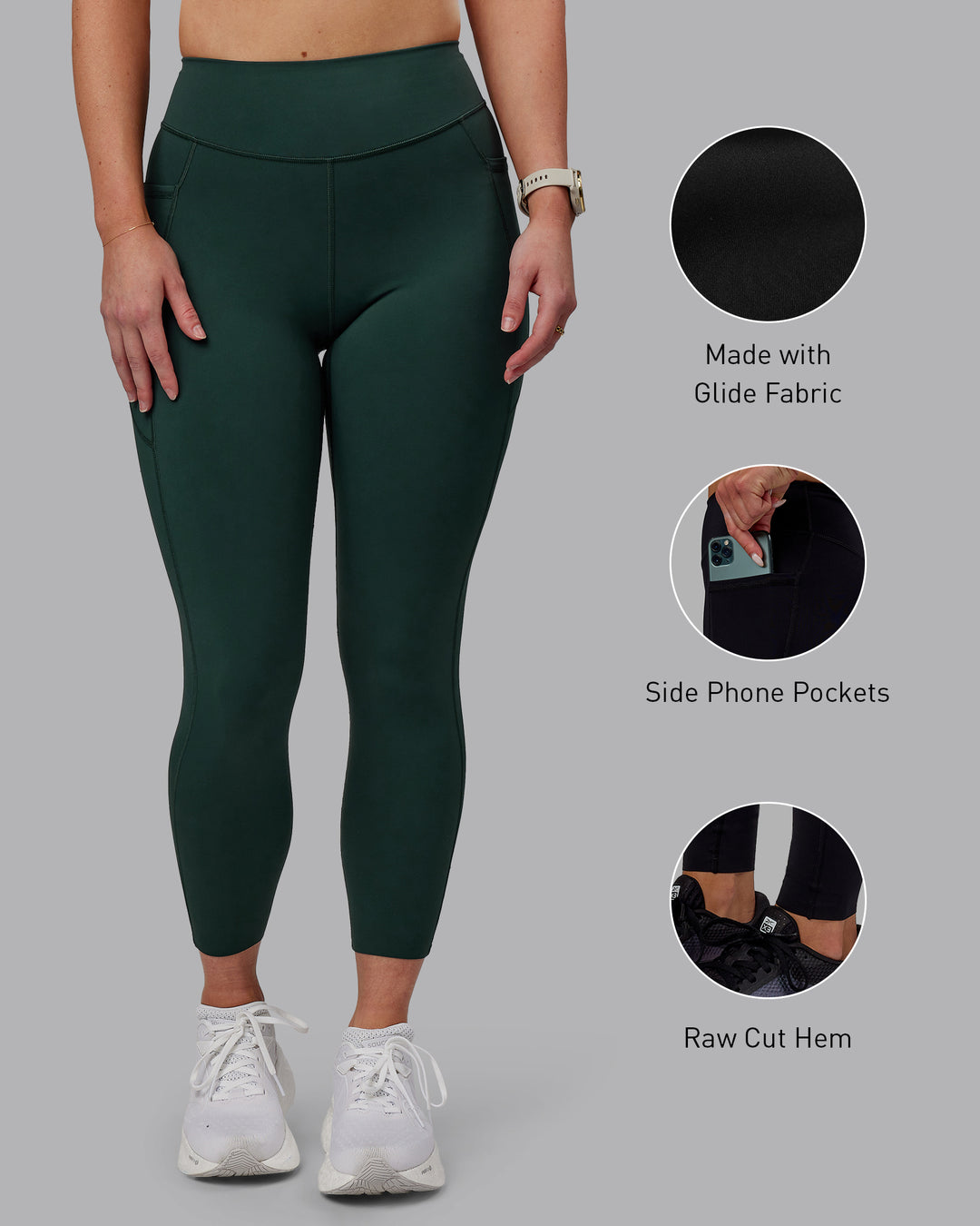 Woman wearing Elite 7/8 Length Leggings - Vital Green