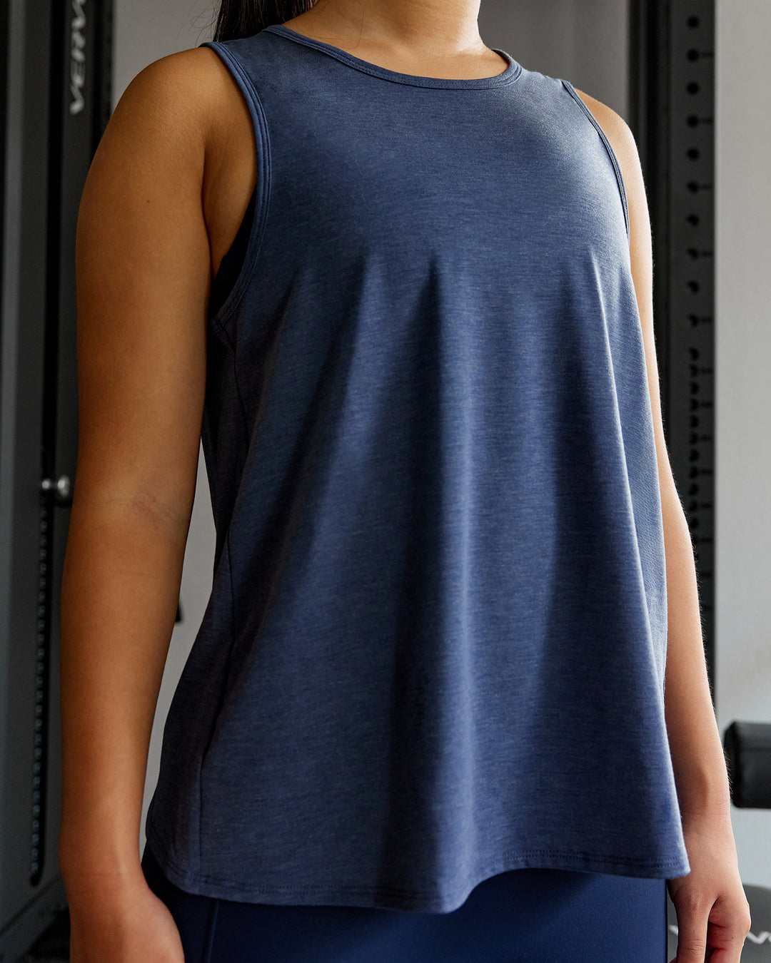 Woman wearing Breeze Training Tank - Future Navy