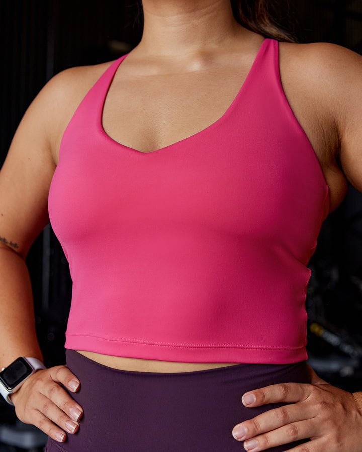 Woman wearing Movement Active Tank - Pink Flash
