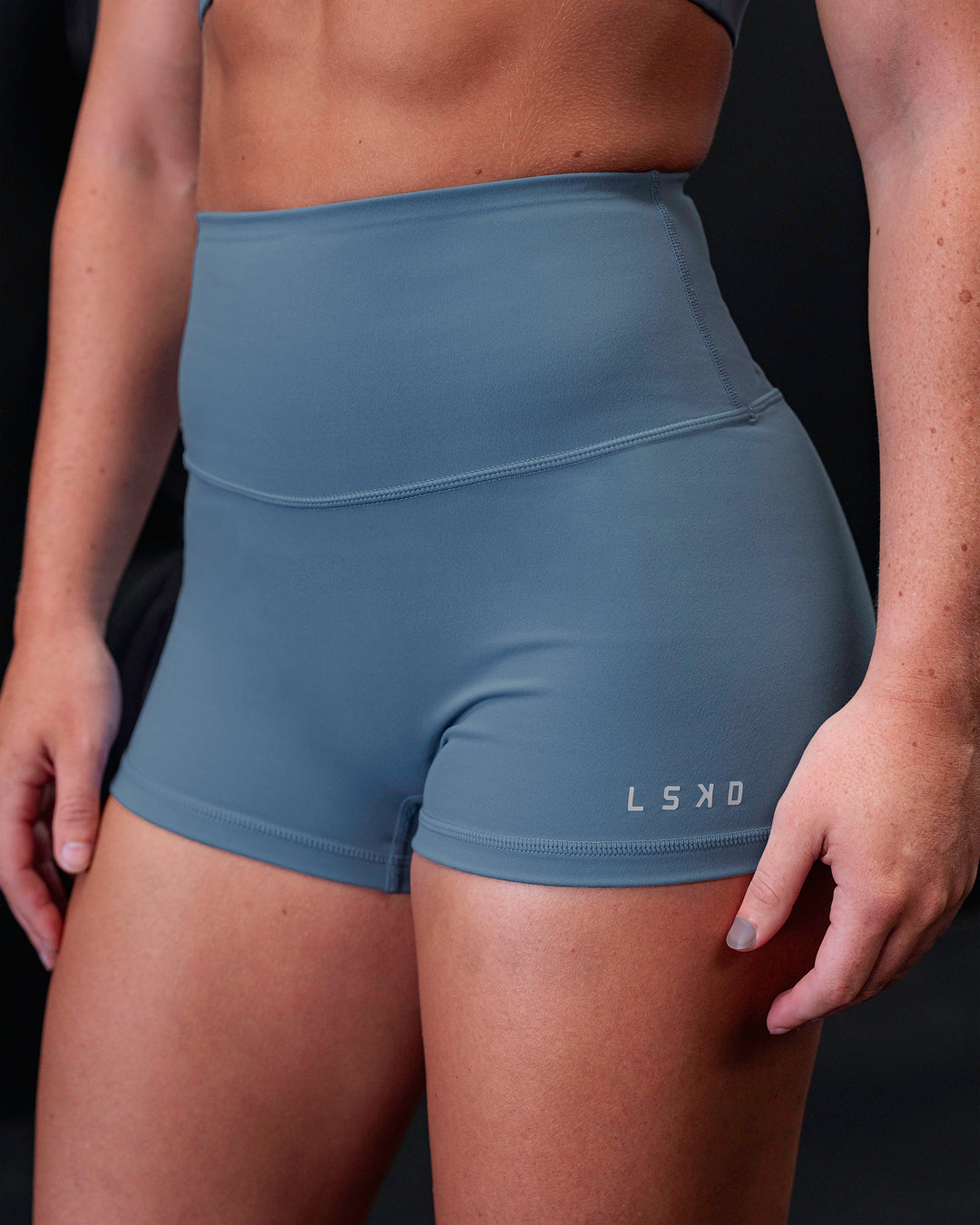 Woman wearing RXD High Waist Micro Short Tights - Elemental Blue