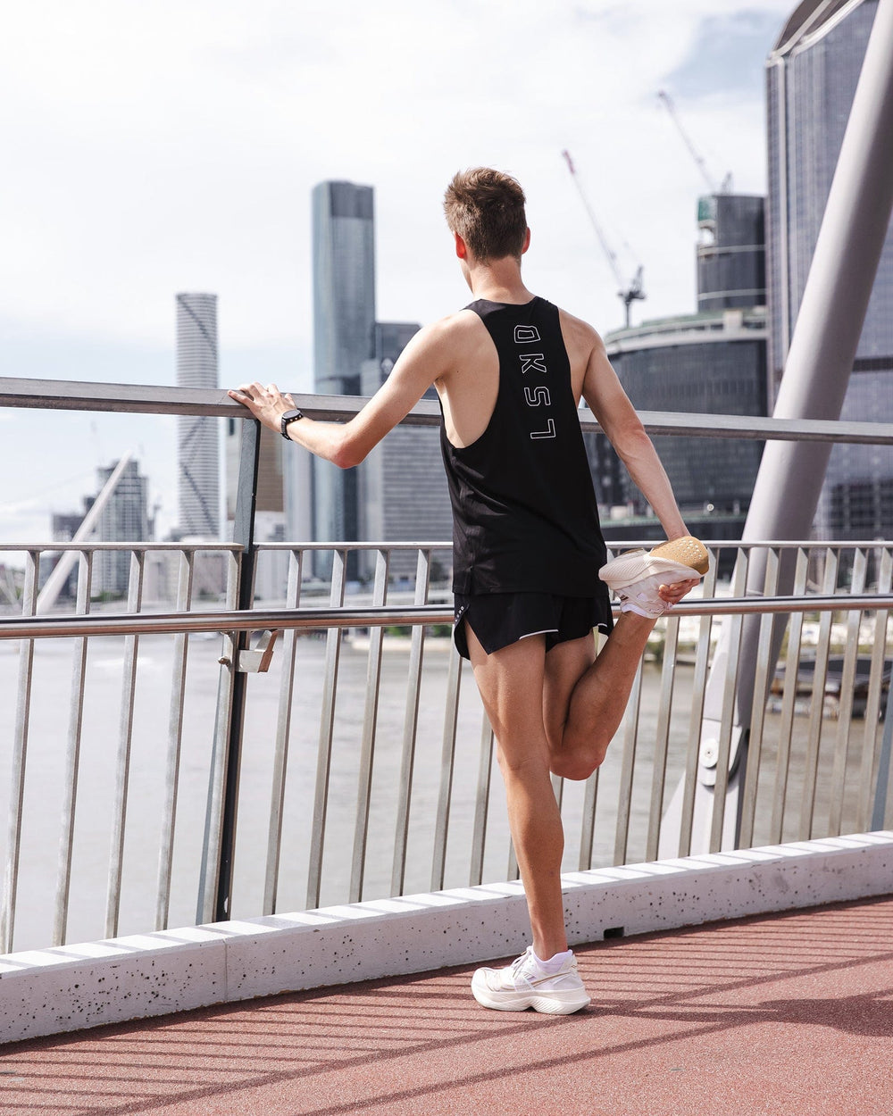 Man wearing Race Day Tank - Black