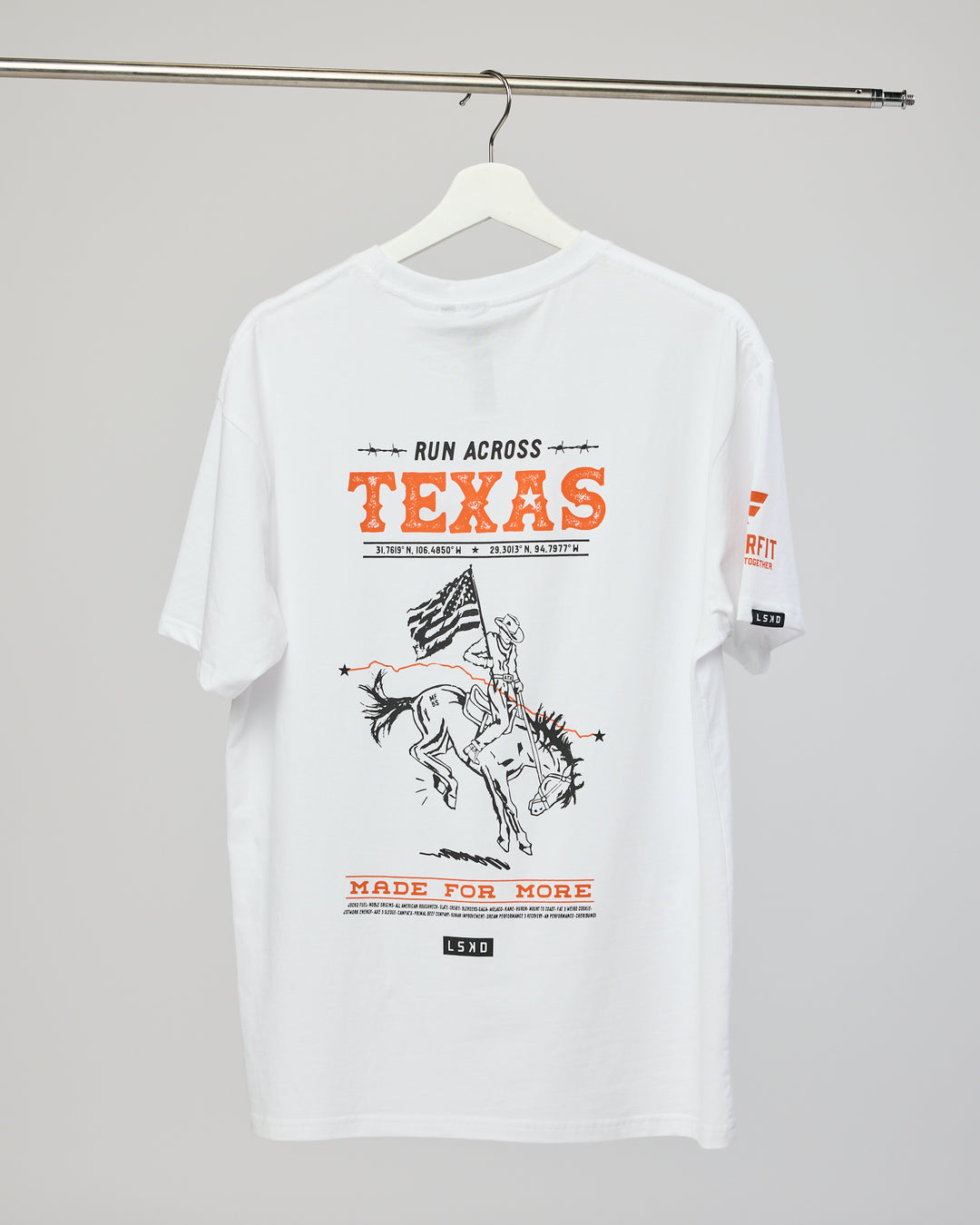 Unisex Run Across Texas FLXCotton Tee Oversize - White-Texas