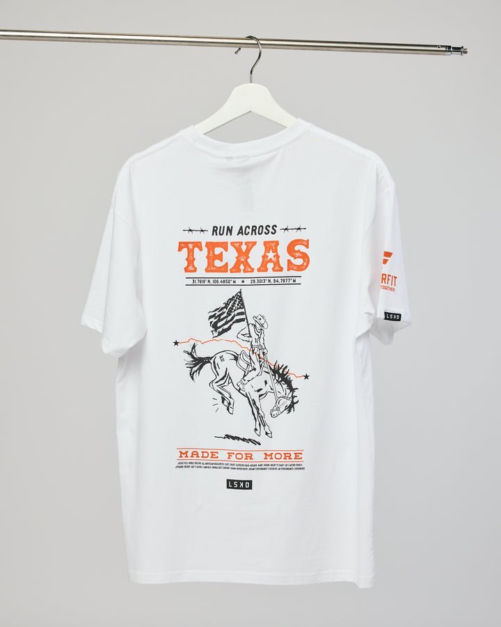 Unisex Run Across Texas FLXCotton Tee Oversize - White-Texas
