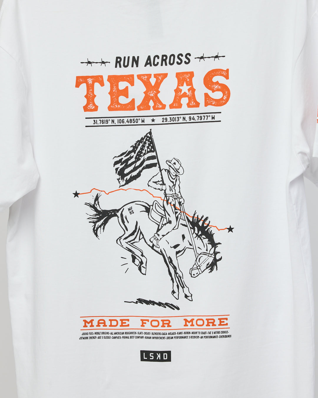 Unisex Run Across Texas FLXCotton Tee Oversize - White-Texas