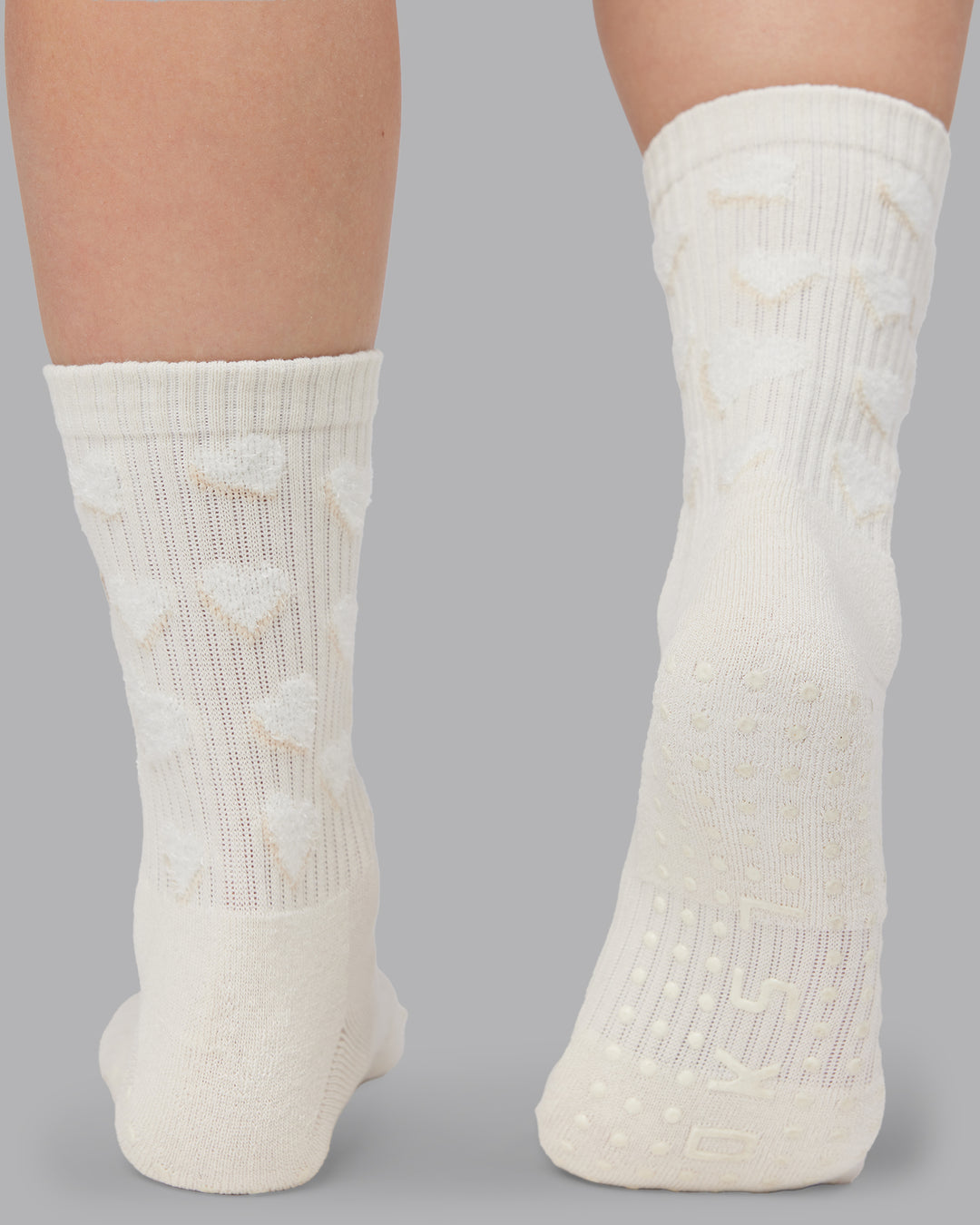 Cupid Crew Pilates Grip Socks - Ivory