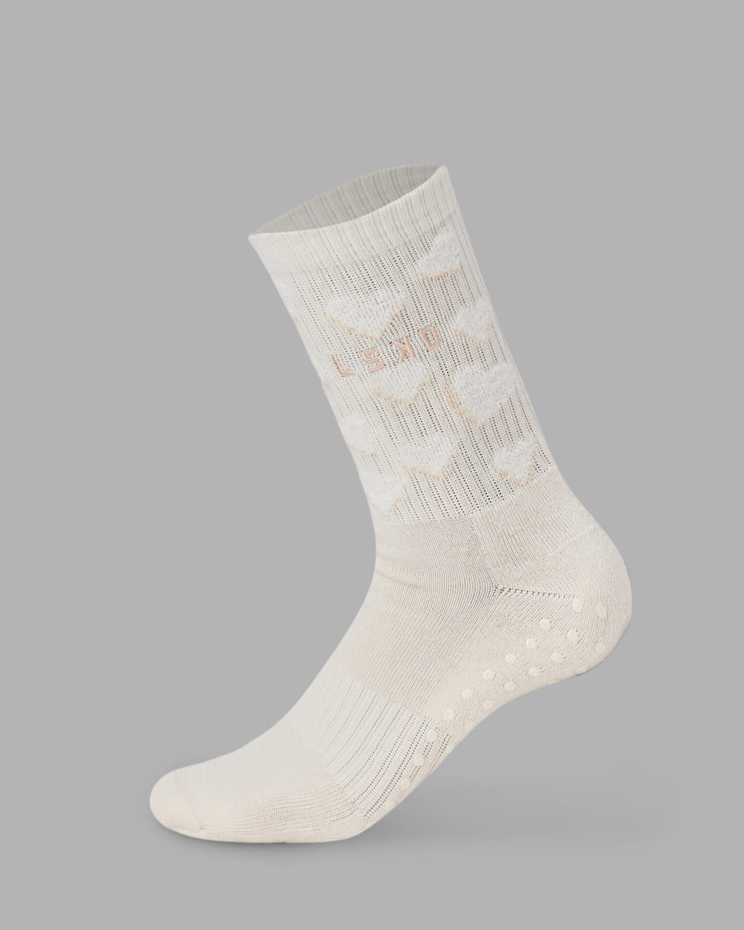 Cupid Crew Pilates Grip Socks - Ivory