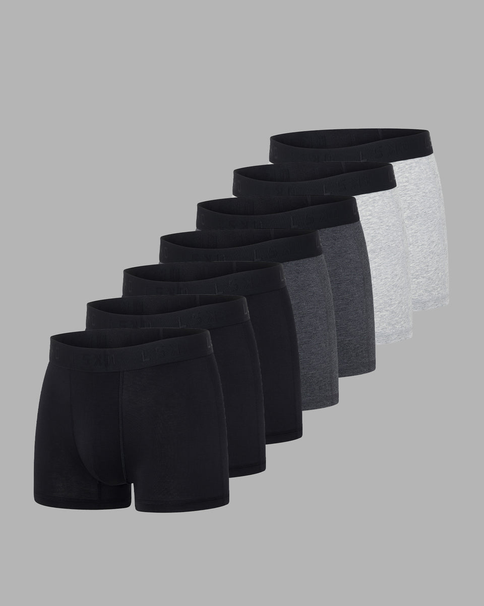 Daily Trunks 7 Pack - Multi-Black Grey