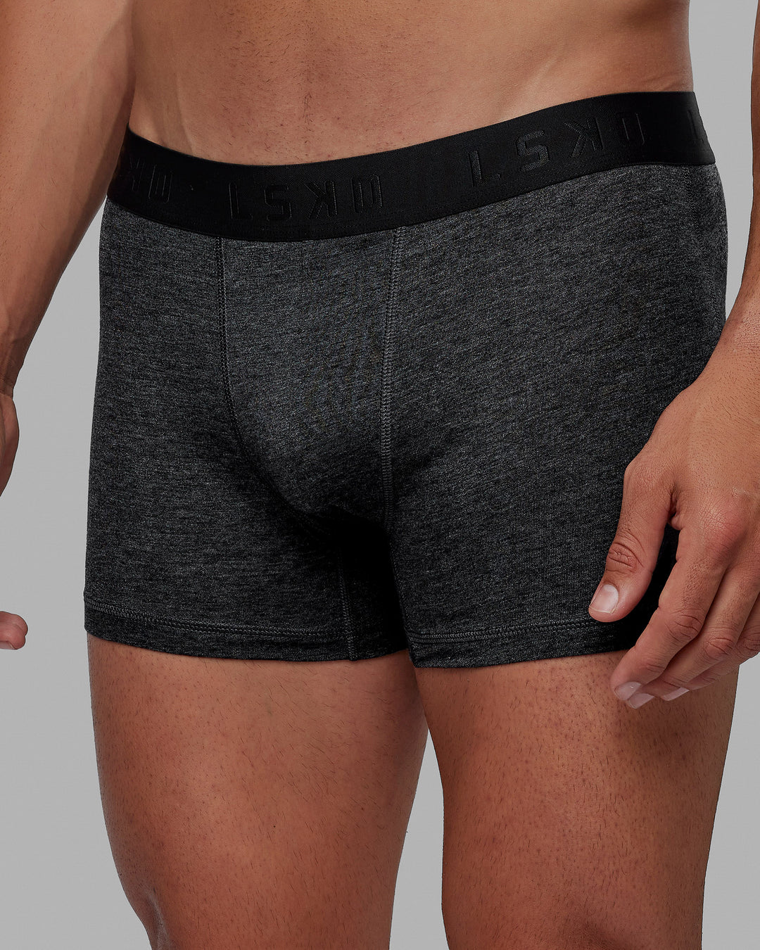 Man wearing Daily Trunks Single Pack - Heather Black