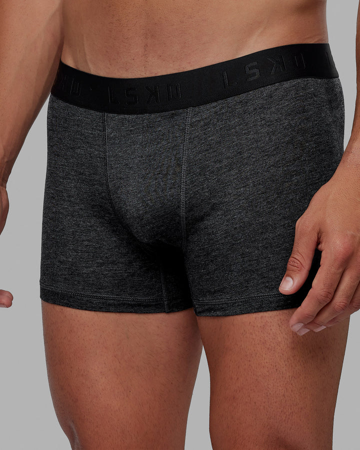 Man wearing Daily Trunks Single Pack - Heather Black
