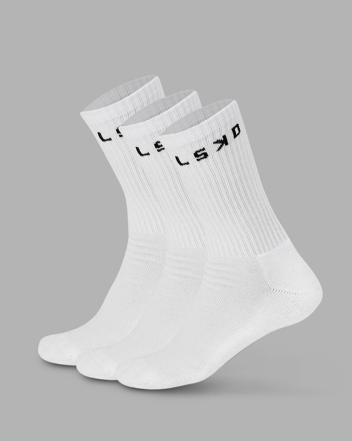 Daily 3 Pack Crew Socks - White
