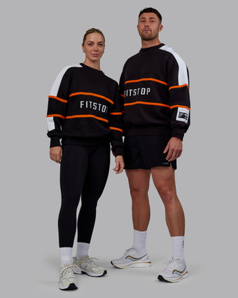 Unisex Fitstop Move More Sweater Oversize - Black-White