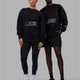 Duo wearing Unisex Slam Sweater Oversize - Pride-Black
