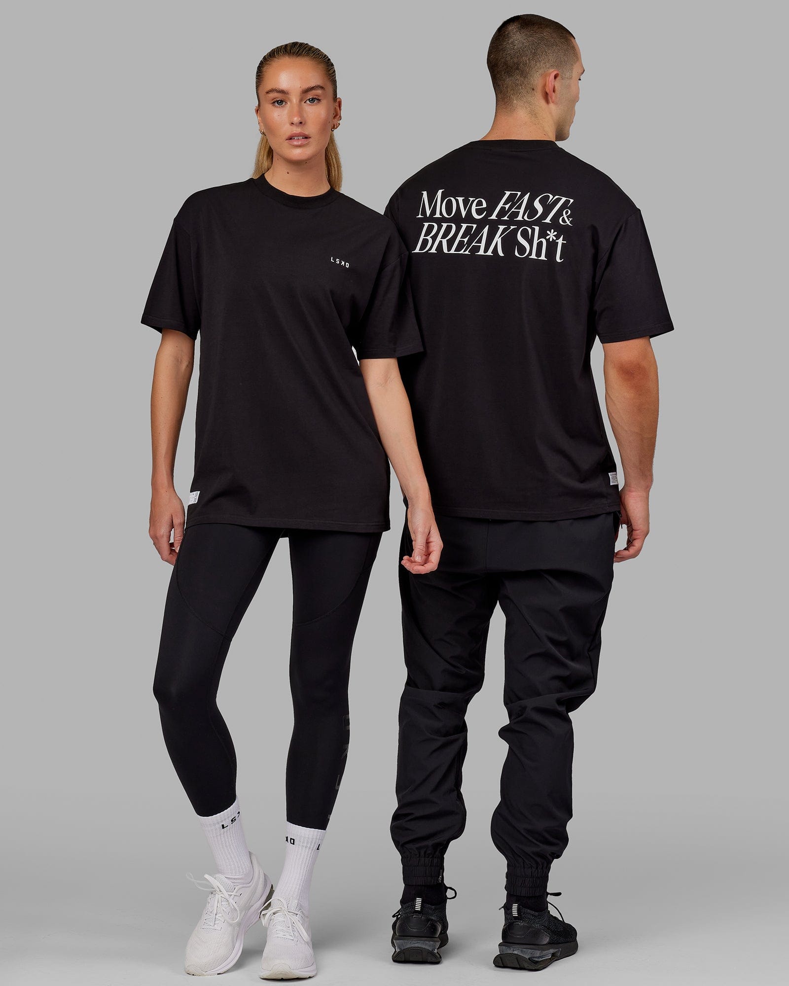 Unisex VS5 FLXCotton Tee Oversize - Black-White | LSKD