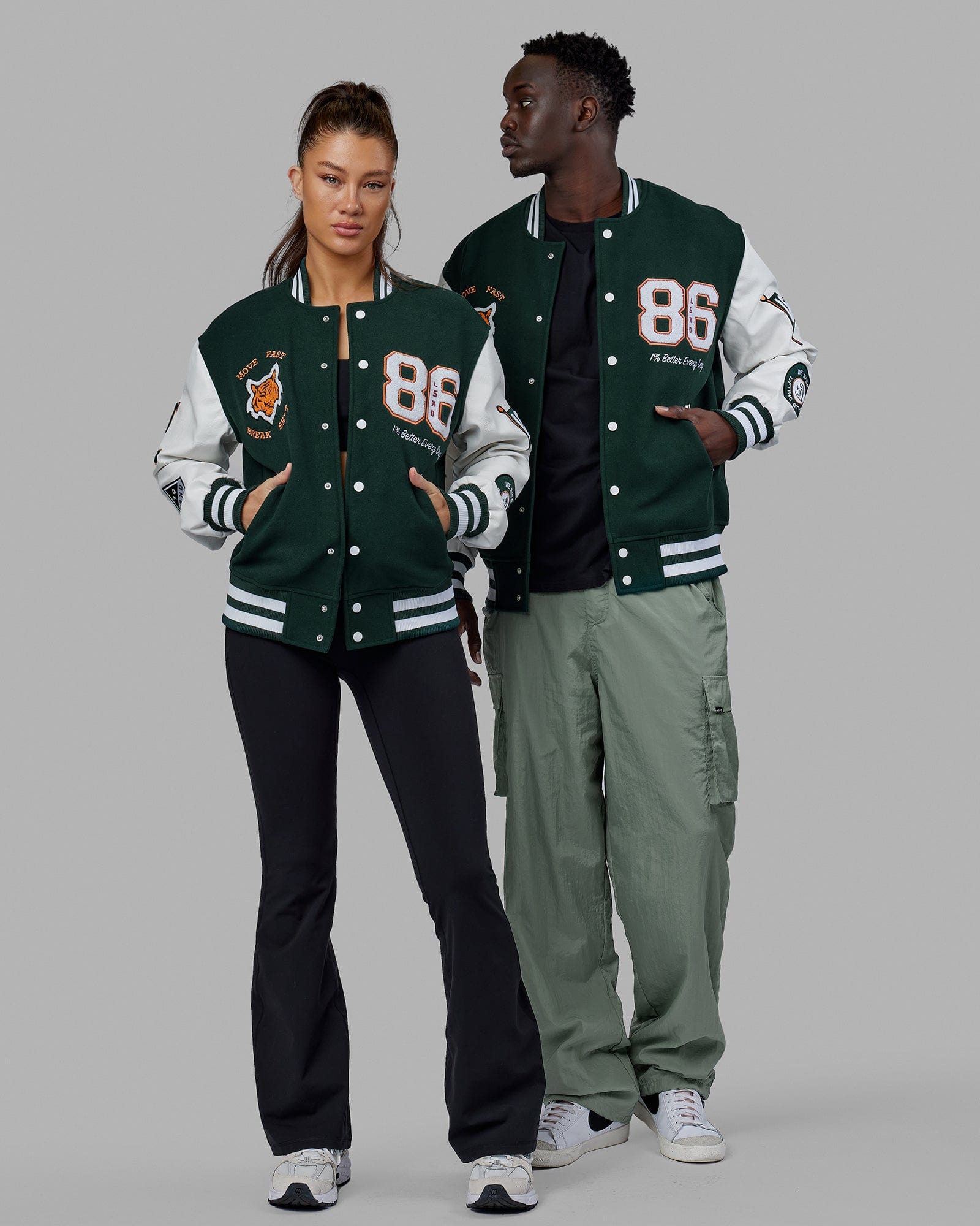 Green clearance varsity jacket