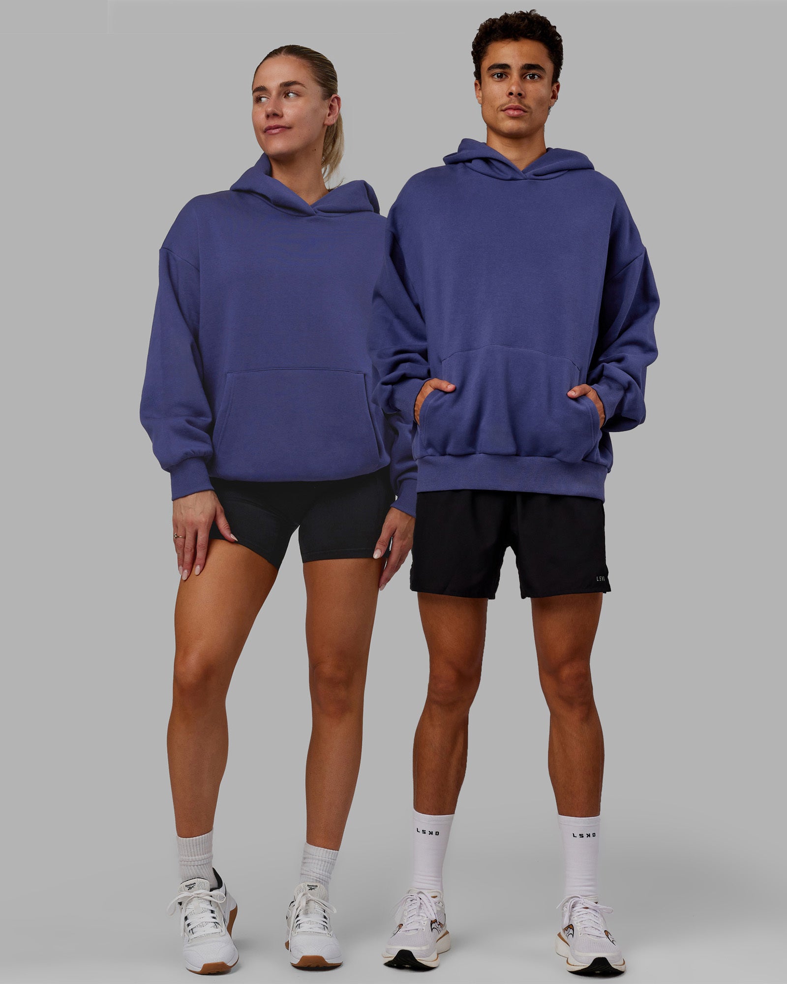 Unisex Love The Run Hoodie Oversize - Future Dusk-Galactic Lilac | LSKD