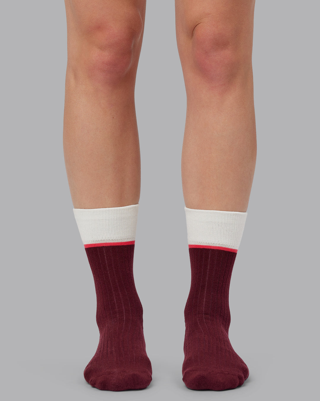 Elevate Crew Pilates Grip Socks - Dark Cherry