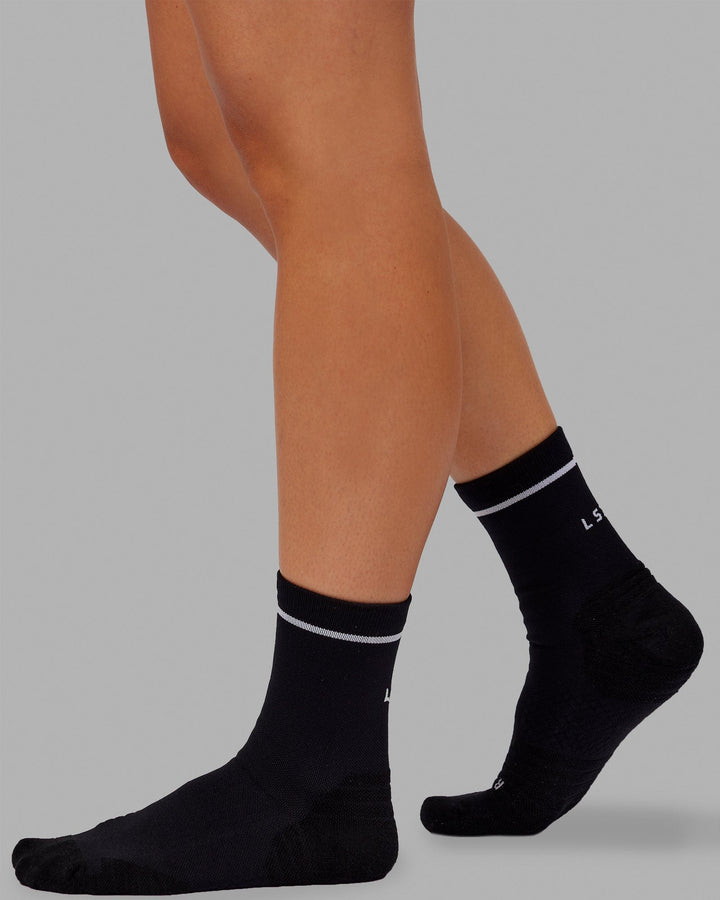 Fast Performance Quarter Socks - Black-White
