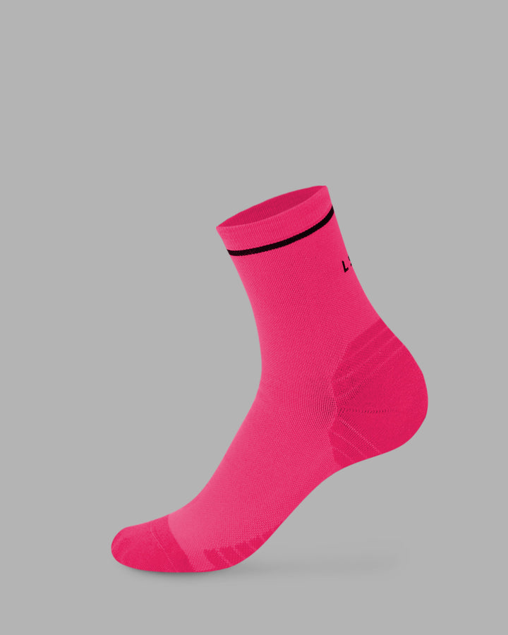 Fast Performance Quarter Socks - Neon Pink-Black
