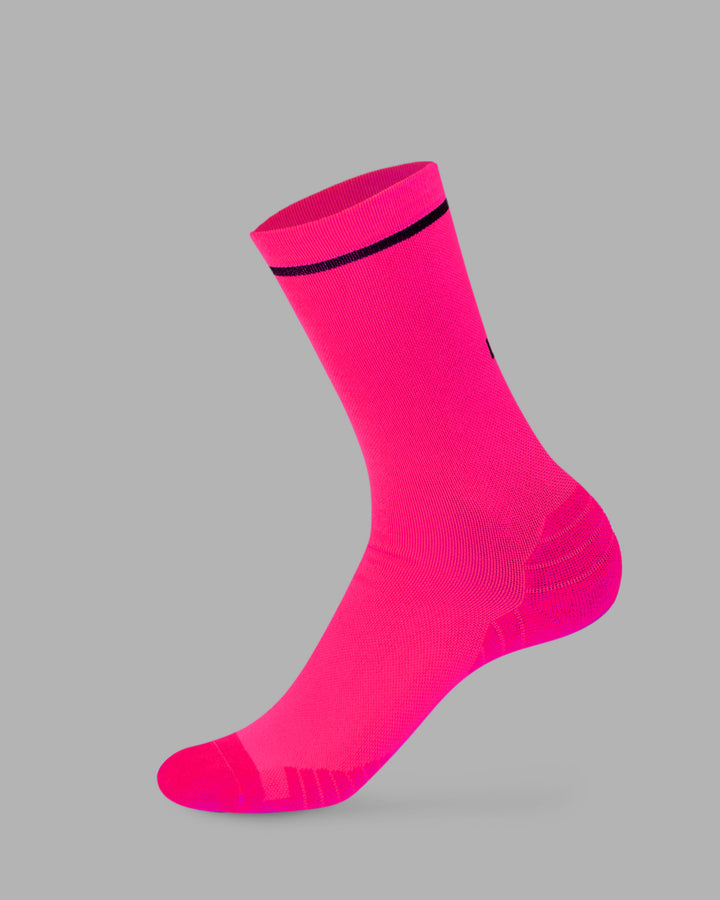 Fast Performance Crew Socks - Neon Pink-Black
