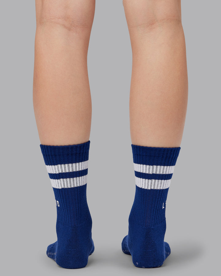 Heritage Crew Pilates Grip Socks - Midnight Blue
