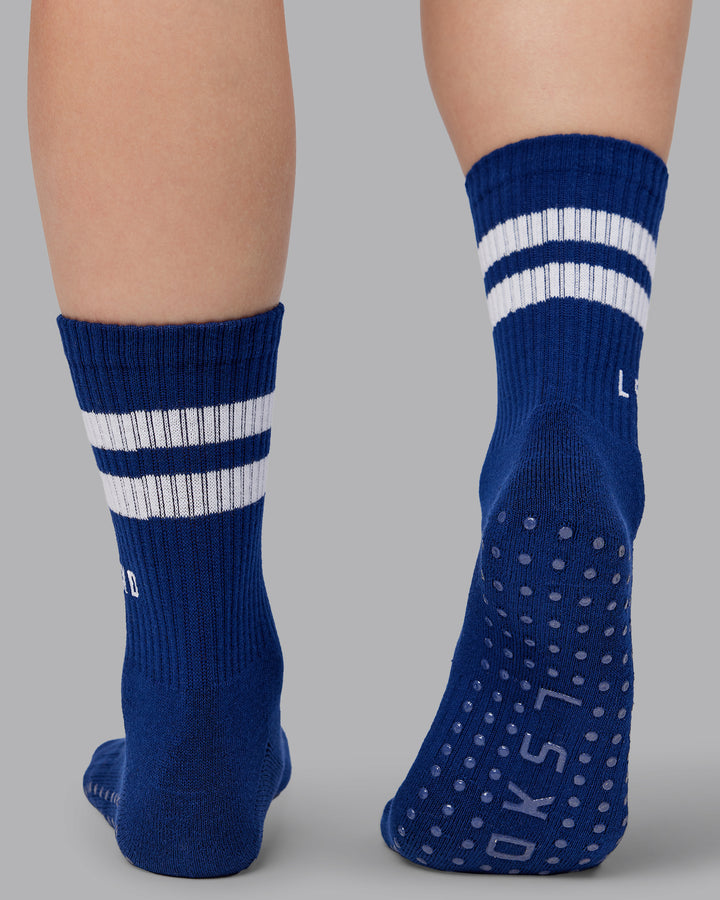 Heritage Crew Pilates Grip Socks - Midnight Blue
