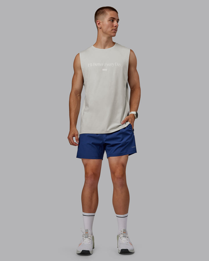 Man wearing 1% Better FLXCotton Training Fit Tank in Digital Mist/White | Size:L
