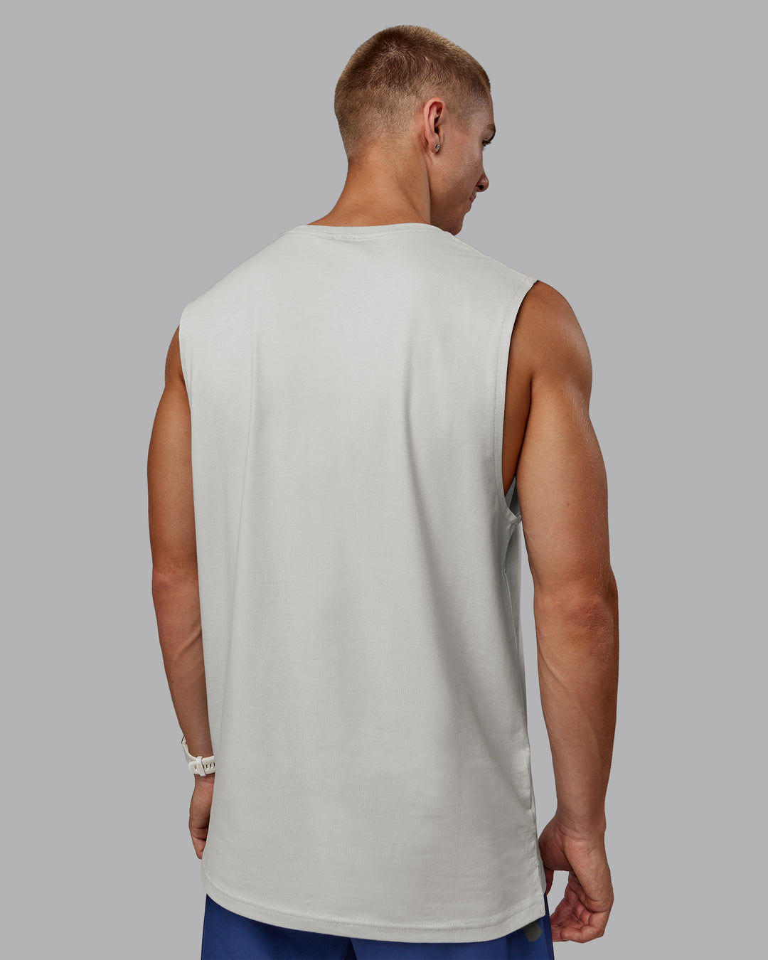 Man wearing 1% Better FLXCotton Training Fit Tank in Digital Mist/White | Size:L