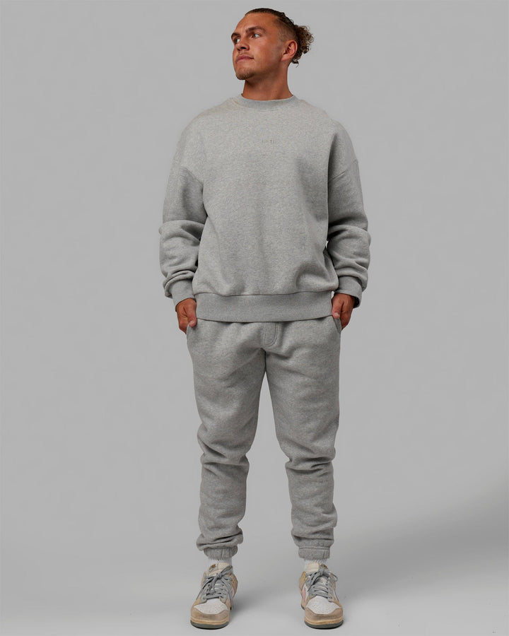 Man wearing MVP Track Pants - Lt Grey Marl
