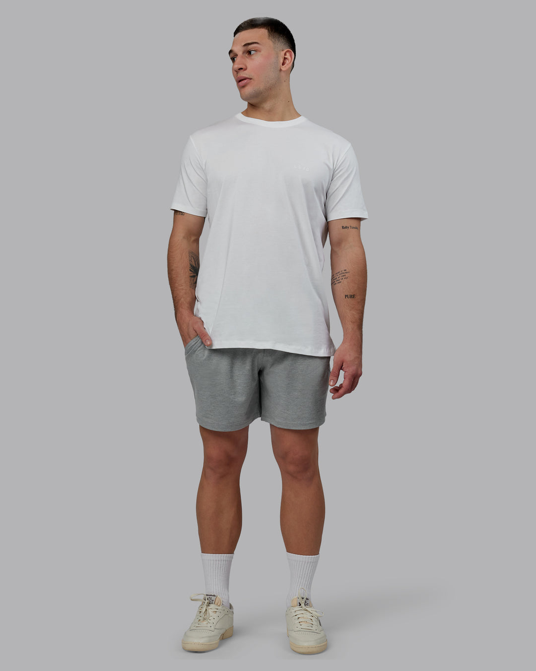 Man Wearing Restore CloudFLX Short - Light Grey Marl