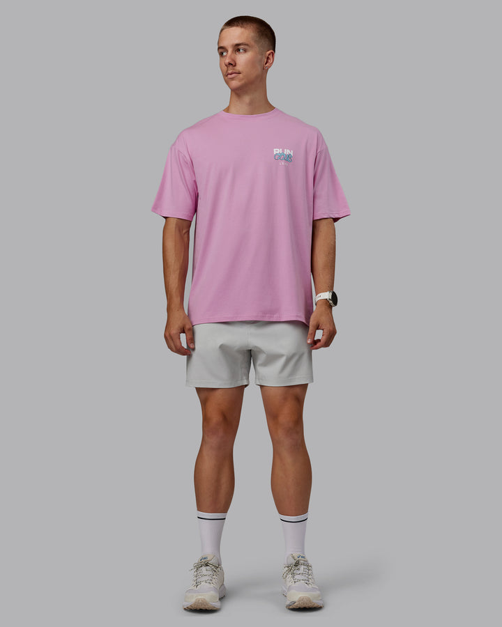 Man wearing Unisex Gone Running FLXCotton Tee Oversize - Bubblegum-Skyride
