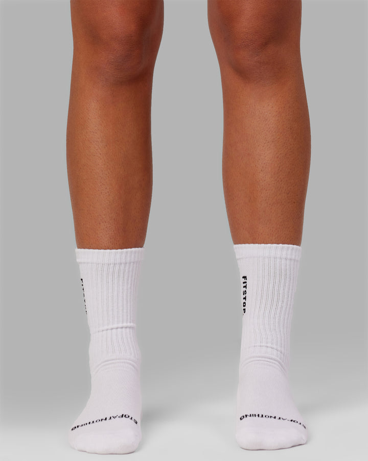 LSKD x Fitstop 3 Pack Crew Socks - White
