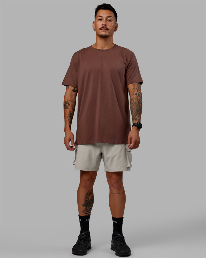 Man Wearing Deluxe PimaFLX Tee - Peppercorn
