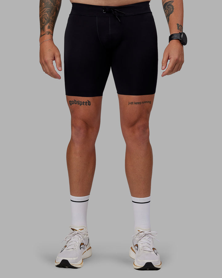 Man wearing Race Day Short Tight 8&quot; in Black | Size:M
