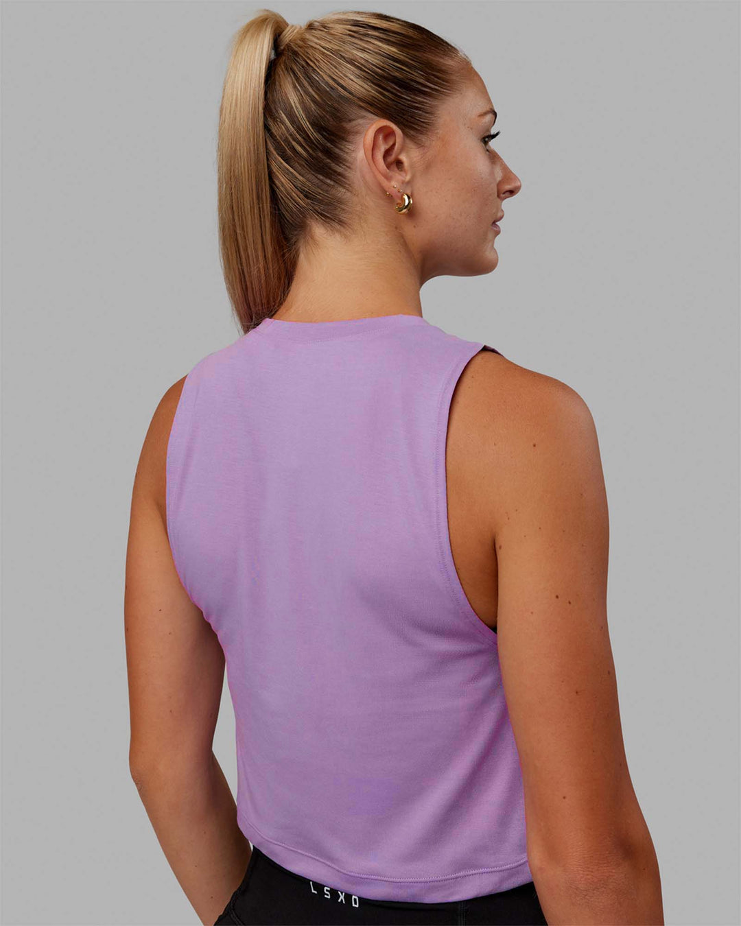 Woman wearing 1% Better Training Tank - Lilac-White