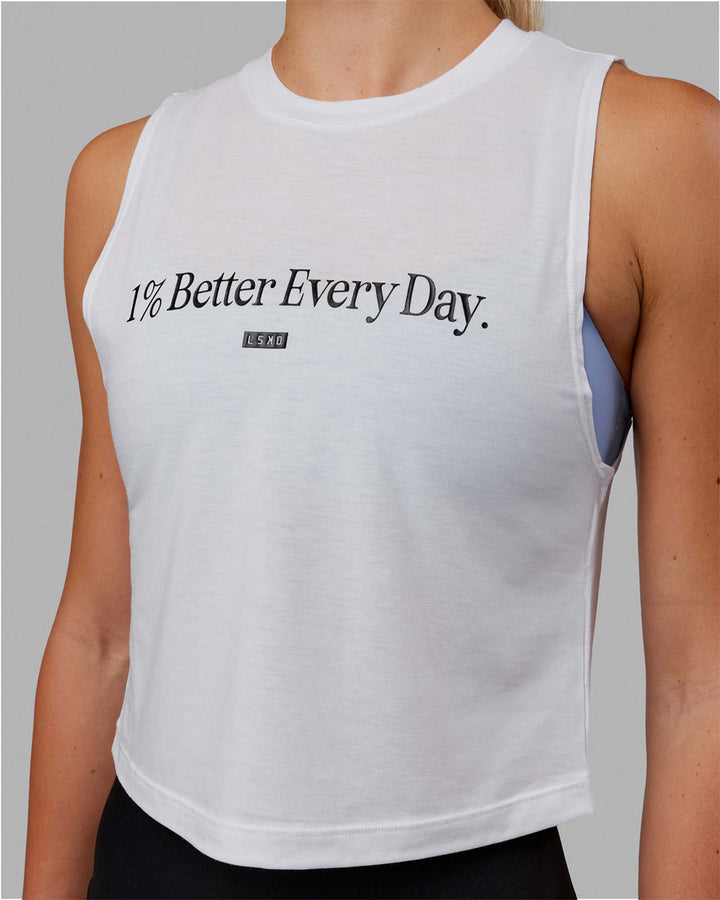 1% Better Training Tank - White-Black
