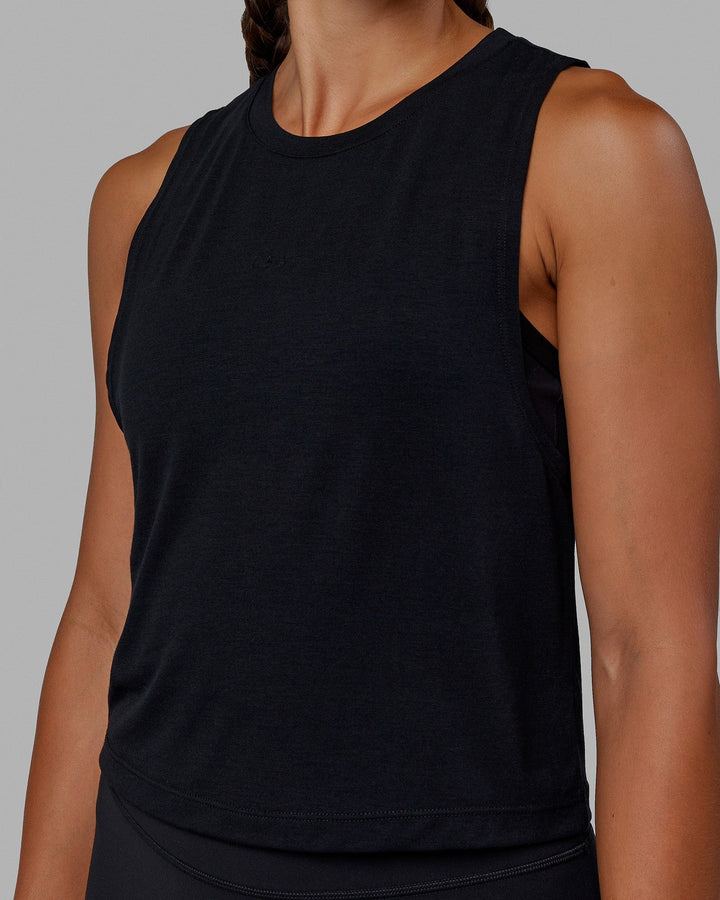 Woman wearing AMRAP Tank - Black
