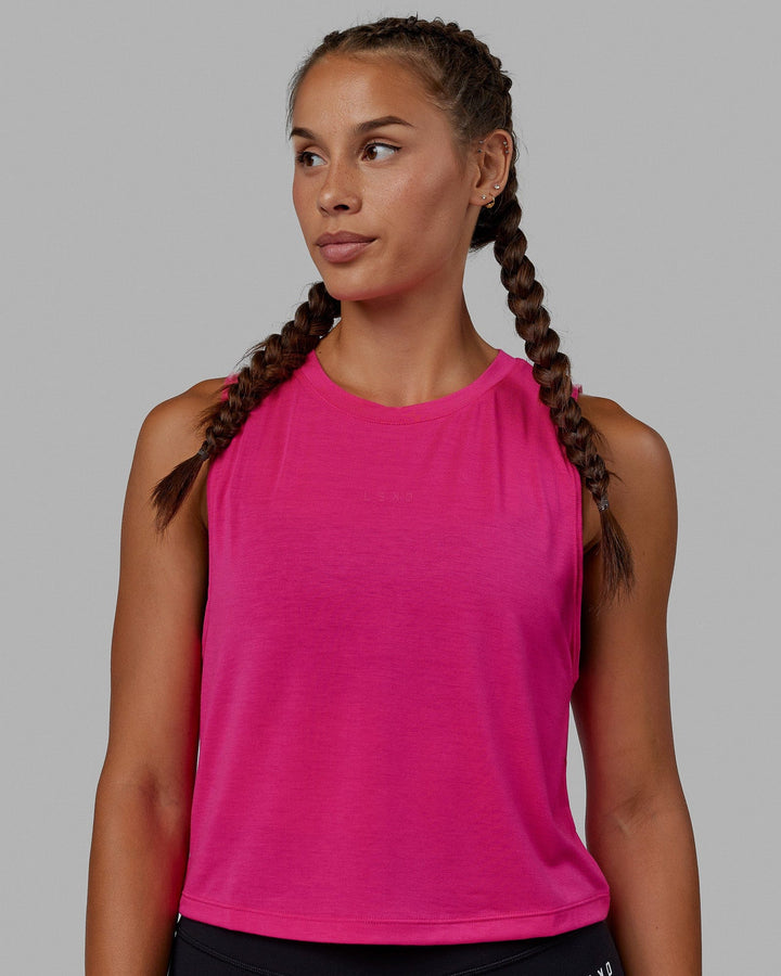 Woman wearing AMRAP Tank - Ultra Pink
