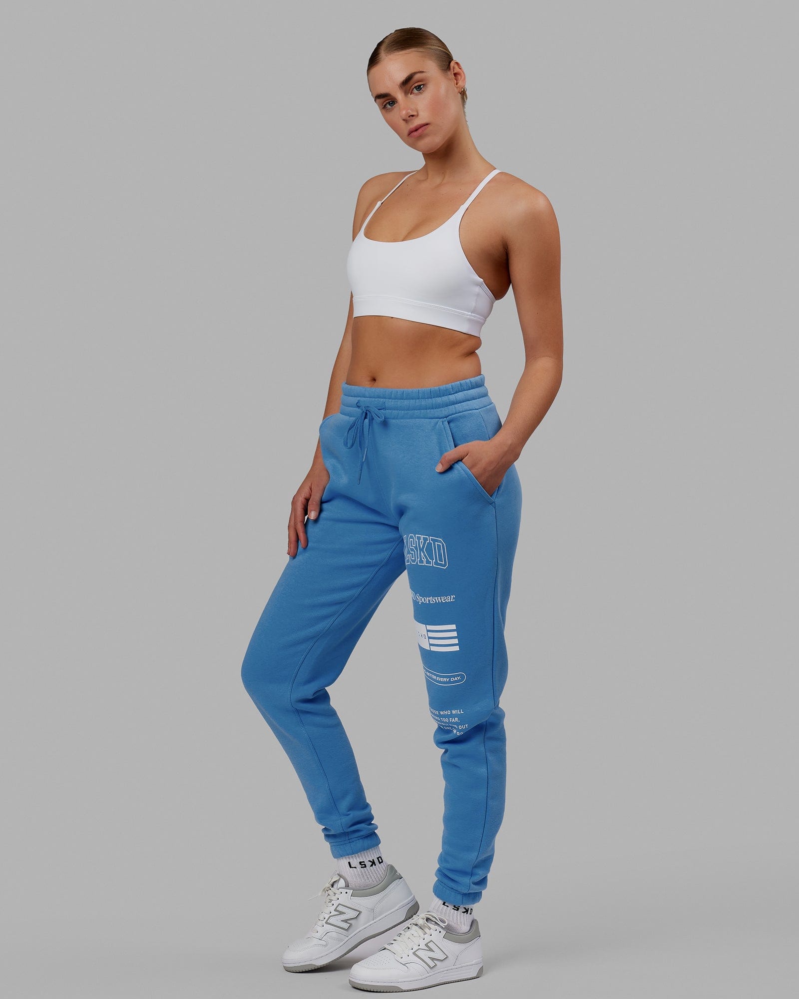 Blue track pants discount womens