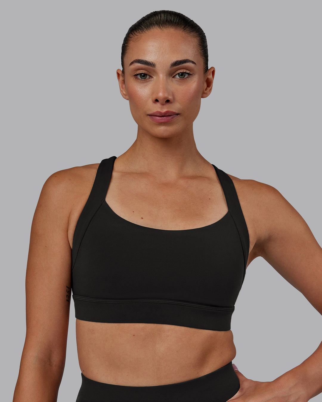 Women Wearing Advance Sports Bra - Pirate Black