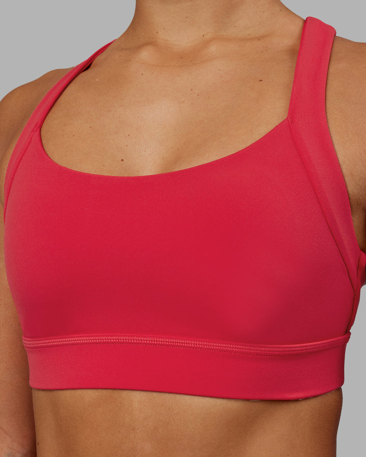 Woman wearing Advance Sports Bra - Scarlet
