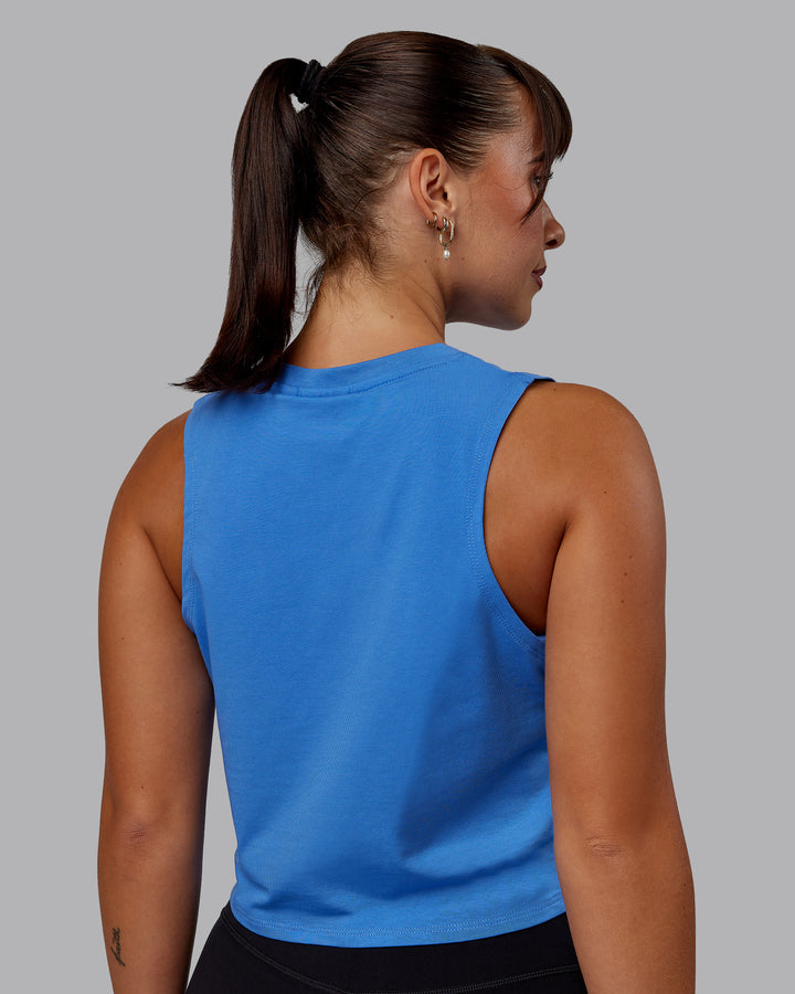 Woman wearing Agile FLXCotton Tank - Ultramarine-White
