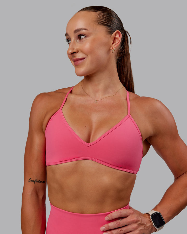 Woman wearing Ambience Sports Bra - Hot Pink
