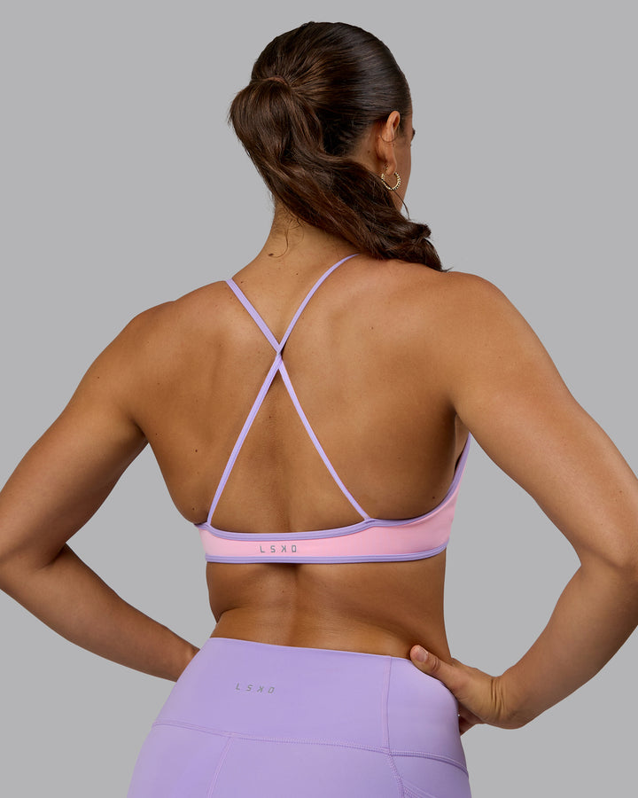 Woman wearing Ambience Sports Bra - Pale Pink-Pale Lilac
